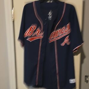 Braves Navy Blue Baseball Jersey